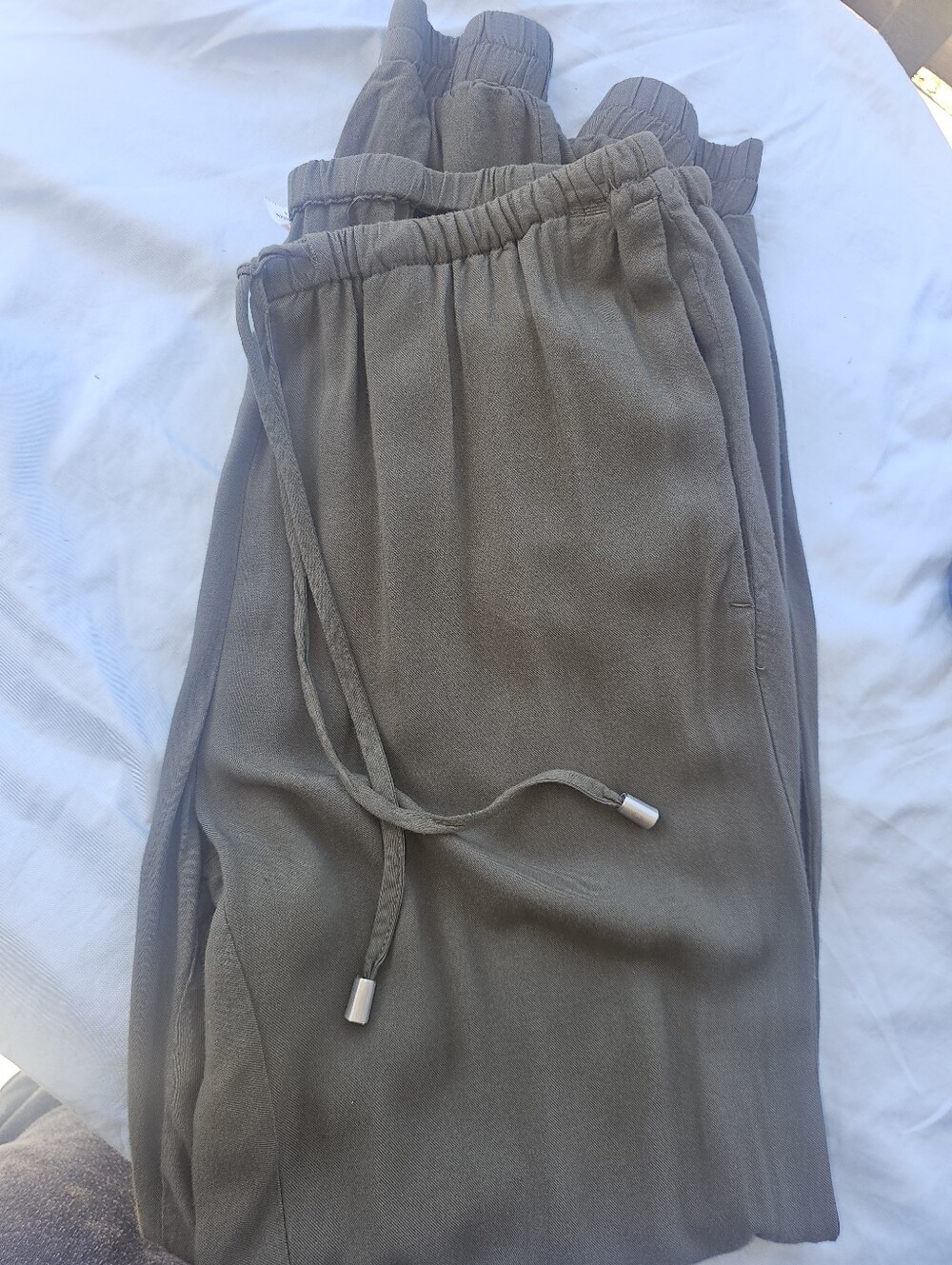 Olive Green Men's Drawstring Jogger Pants